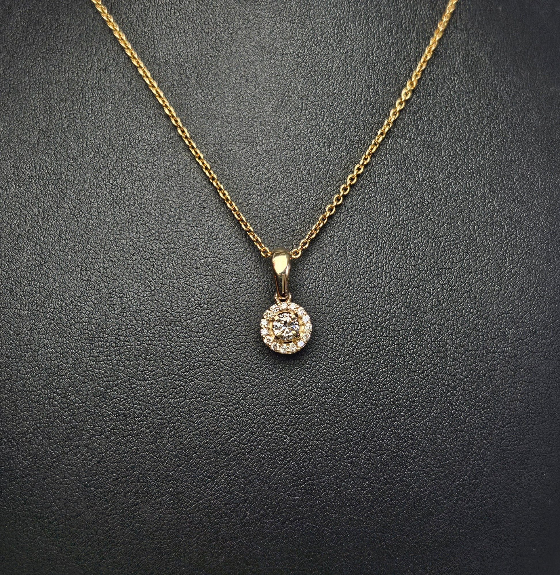 Lab Diamond Petite Halo Pendant