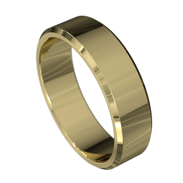 Flat Beveled Wedding Band - Polished