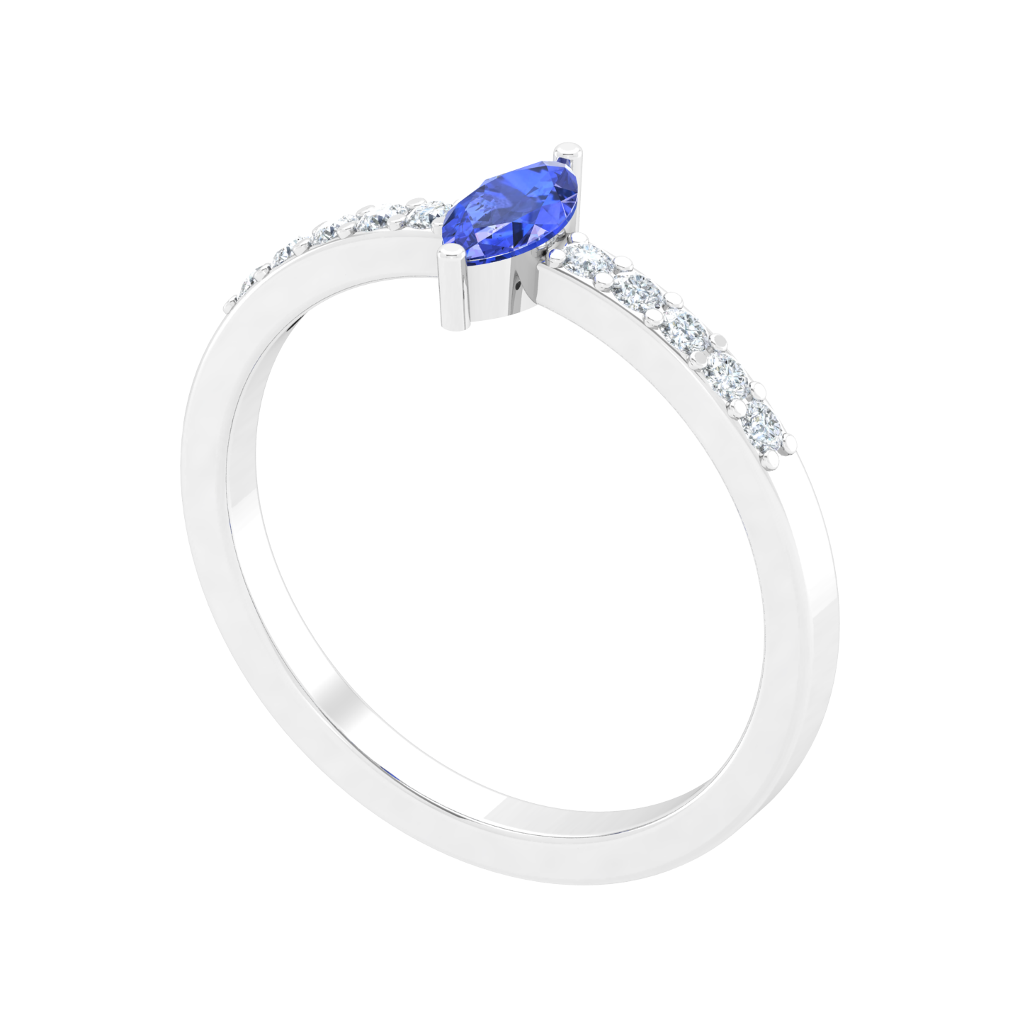 Marquise Sapphire and Diamond Ring