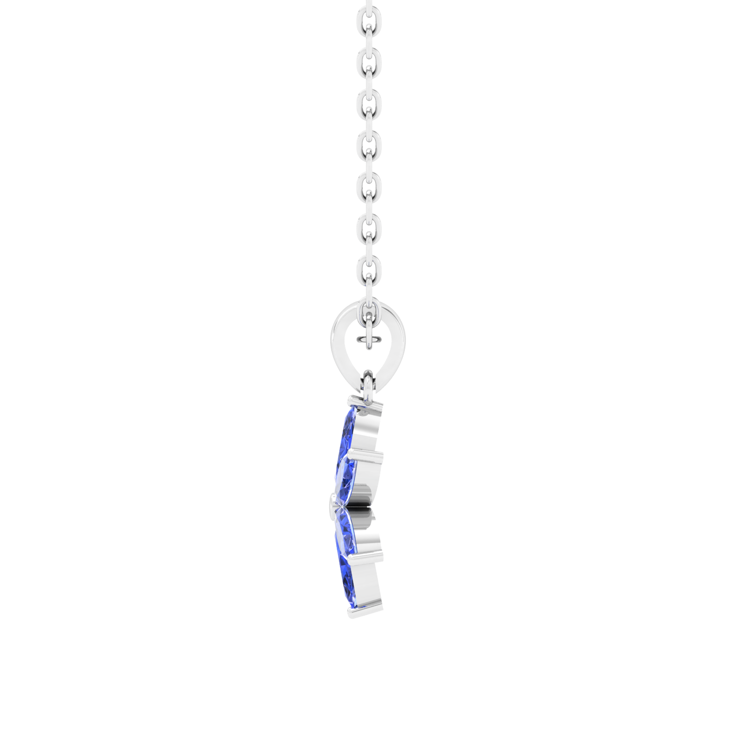 Marquise Sapphire Flower Pendant