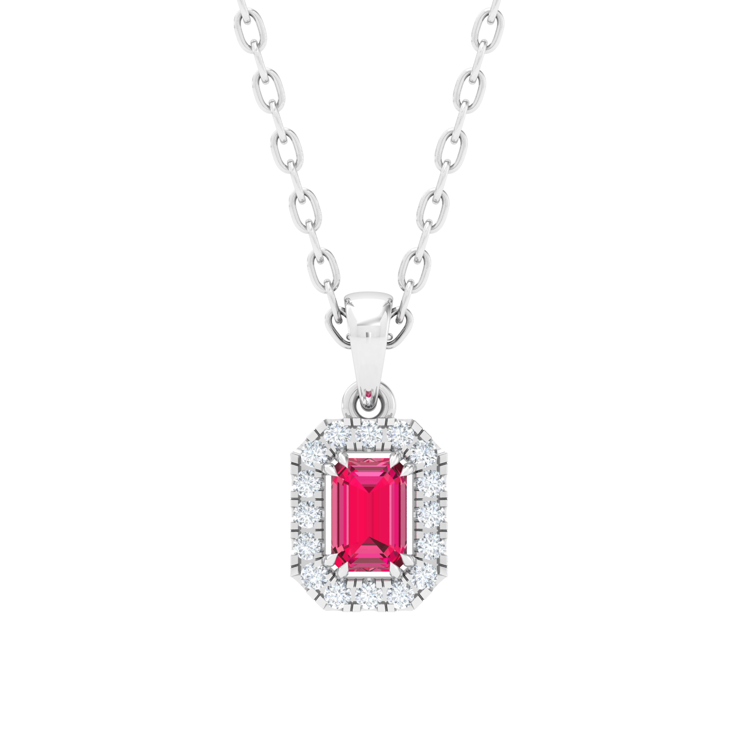 Pink Tourmaline Halo Pendant