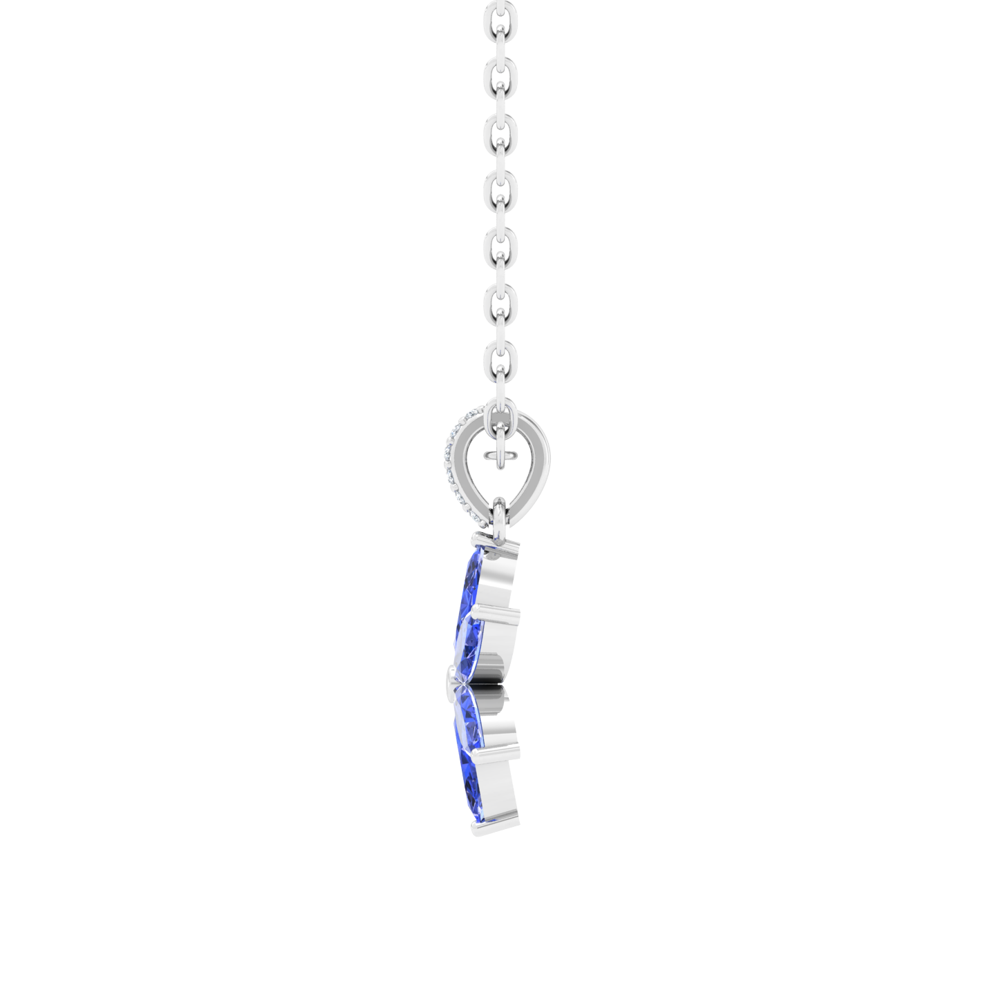 Marquise Sapphire Flower Pendant