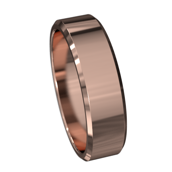 Flat Beveled Wedding Band - Polished