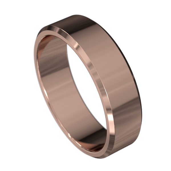 Flat Beveled Wedding Band - Polished
