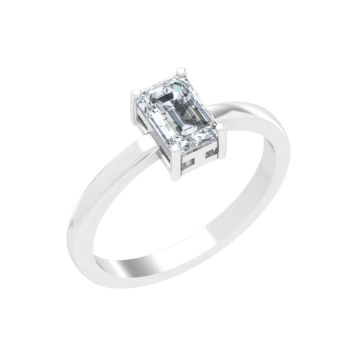 1ct Emerald Solitaire Ring