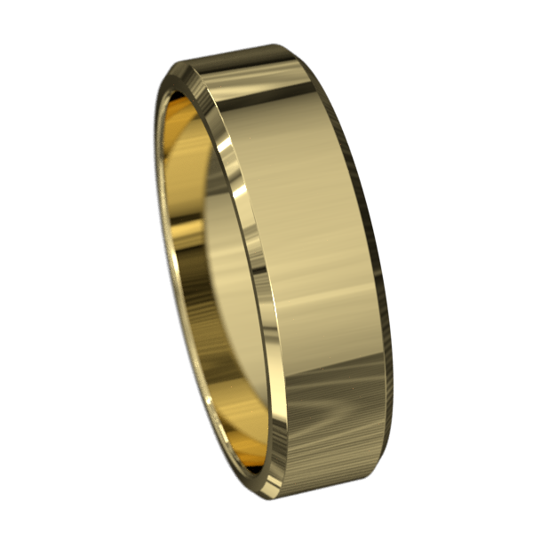 Flat Beveled Wedding Band - Polished
