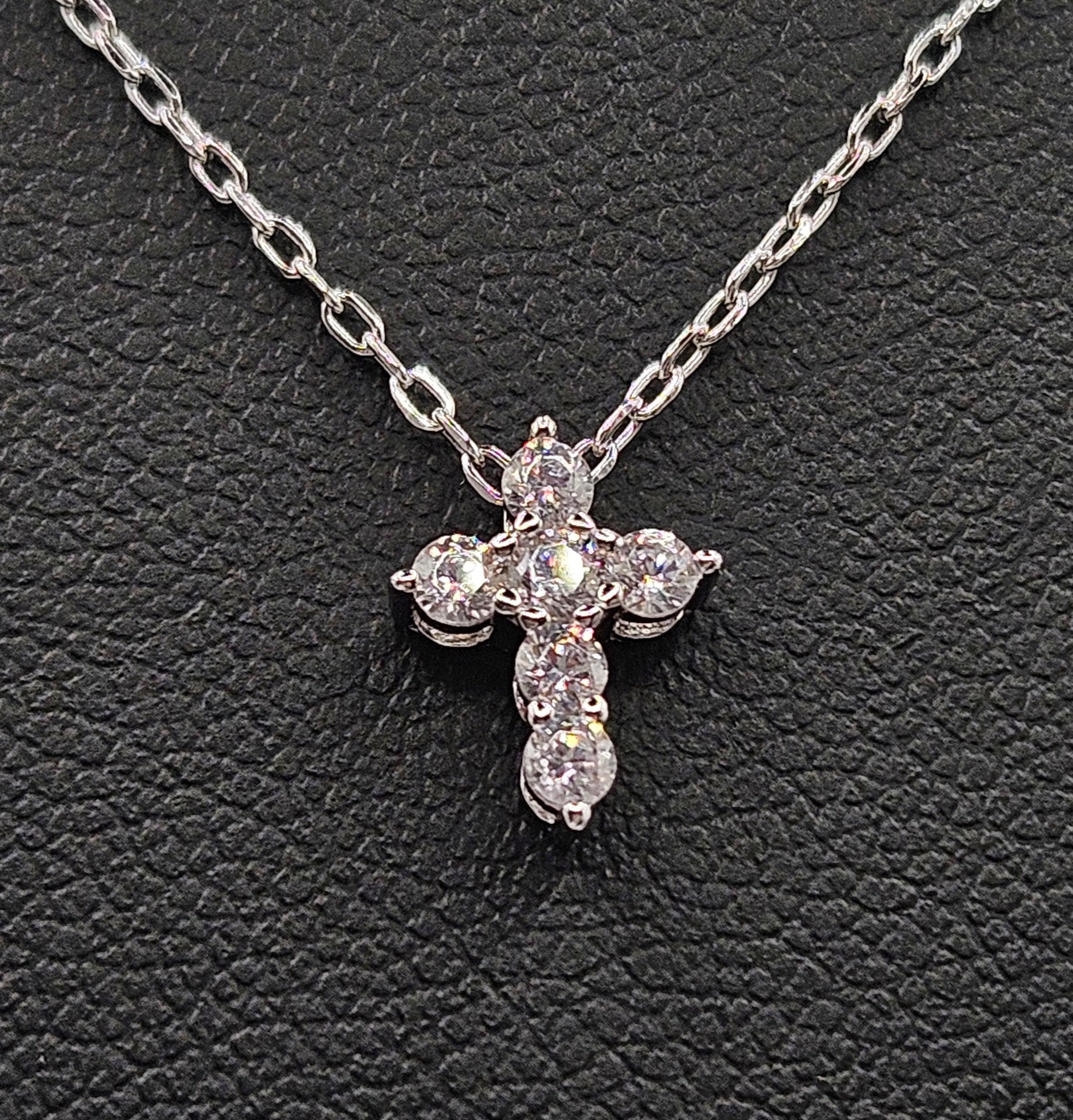 925 Silver CZ Set Cross Pendant